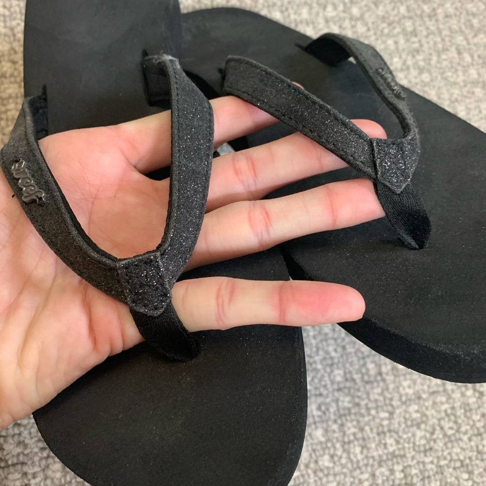 Original Reef sandals/ black glitter-10 flip flops